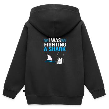 Fracture de l’os du bras - Sweat Premium à capuche zippé enfant bio - noir - Dos - AI Model Kid Male (0cm)