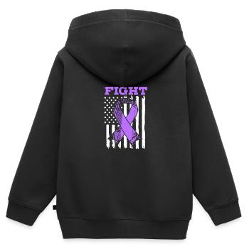 Maladie auto-immune - Sweat Premium à capuche zippé enfant bio - noir - Dos - AI Model Kid Male (0cm)