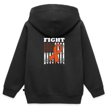 Leukämie Bewusstsein - Kinder Premium Organic Zip Hoodie - Schwarz - Hinten - AI Model Kid Male (0cm)