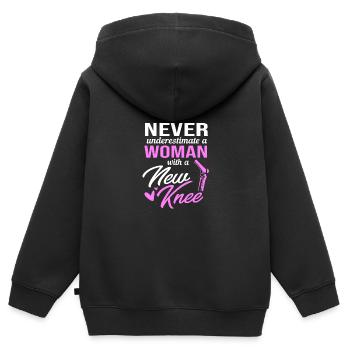 Chirurgie du genou - Sweat Premium à capuche zippé enfant bio - noir - Dos - AI Model Kid Male (0cm)