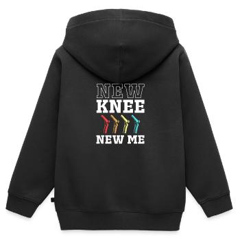Chirurgie du genou - Sweat Premium à capuche zippé enfant bio - noir - Dos - AI Model Kid Male (0cm)