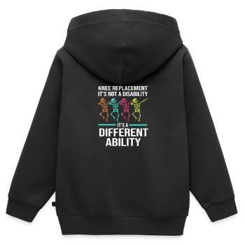 Knee Surgery - Kids Premium Organic Zip-up Hoodie - black - Back - AI Model Kid Male (0cm)