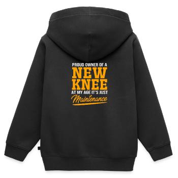 Chirurgie du genou - Sweat Premium à capuche zippé enfant bio - noir - Dos - AI Model Kid Male (0cm)