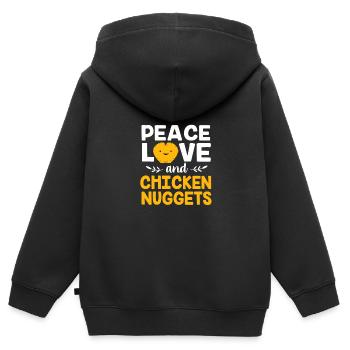 Chicken Nuggets - Kinder Premium Organic Zip Hoodie - Schwarz - Hinten - AI Model Kid Male (0cm)
