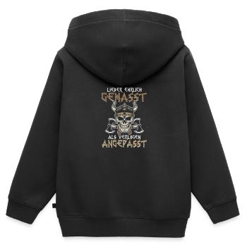 Lieber Ehrlich Gehasst Als Verlogen Angepasst - Kinder Premium Organic Zip Hoodie - Schwarz - Hinten - AI Model Kid Male (0cm)