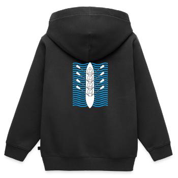 Ruderteam Rudern Ruder Ruderboot Ruderer - Kinder Premium Organic Zip Hoodie - Schwarz - Hinten - AI Model Kid Male (0cm)