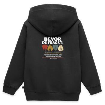 Bevor Du Fragst Gitarren Mehr Als 3 Akkorde - Kinder Premium Organic Zip Hoodie - Schwarz - Hinten - AI Model Kid Male (0cm)