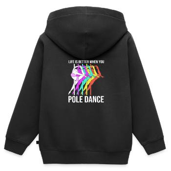 Pole Dance - Kinder Premium Organic Zip Hoodie - Schwarz - Hinten - AI Model Kid Male (0cm)