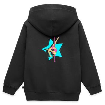 Pole Dance - Kinder Premium Organic Zip Hoodie - Schwarz - Hinten - AI Model Kid Male (0cm)