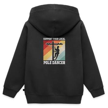 Pole Dance - Kinder Premium Organic Zip Hoodie - Schwarz - Hinten - AI Model Kid Male (0cm)