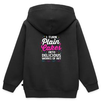 Torte Törtchen Dekoration Kuchen - Kinder Premium Organic Zip Hoodie - Schwarz - Hinten - AI Model Kid Male (0cm)