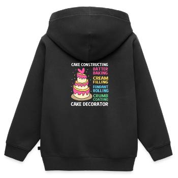 Torte Törtchen Dekoration Kuchen - Kinder Premium Organic Zip Hoodie - Schwarz - Hinten - AI Model Kid Male (0cm)