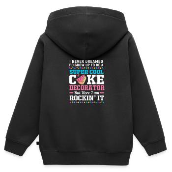 Torte Törtchen Dekoration Kuchen - Kinder Premium Organic Zip Hoodie - Schwarz - Hinten - AI Model Kid Male (0cm)