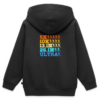 Trail running - Sweat Premium à capuche zippé enfant bio - noir - Dos - AI Model Kid Male (0cm)