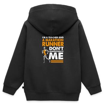 Marathon Marathon Runner - Kids Premium Organic Zip-up Hoodie - black - Back - AI Model Kid Male (0cm)