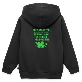 Manigance - Sweat Premium à capuche zippé enfant bio - noir - Dos - AI Model Kid Male (0cm)