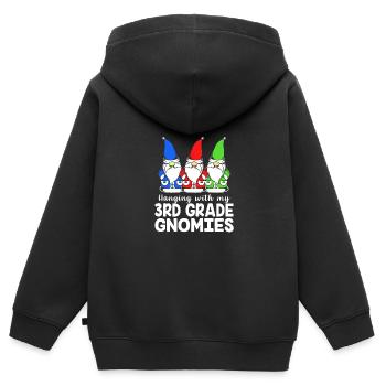 3. Klasse - Kinder Premium Organic Zip Hoodie - Schwarz - Hinten - AI Model Kid Male (0cm)
