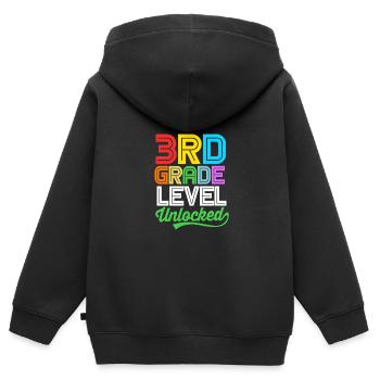 3. Klasse - Kinder Premium Organic Zip Hoodie - Schwarz - Hinten - AI Model Kid Male (0cm)