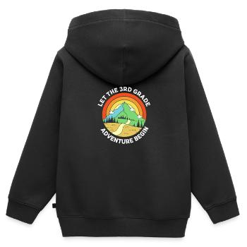3. Klasse - Kinder Premium Organic Zip Hoodie - Schwarz - Hinten - AI Model Kid Male (0cm)