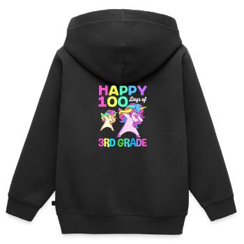 3. Klasse - Kinder Premium Organic Zip Hoodie - Schwarz - Hinten - AI Model Kid Male (0cm)