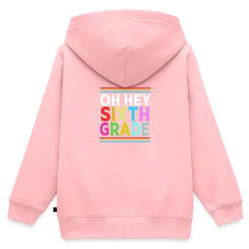 6. Klasse - Kinder Premium Organic Zip Hoodie - Rosa - Hinten - AI Model Kid Female (0cm)