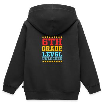6. Klasse - Kinder Premium Organic Zip Hoodie - Schwarz - Hinten - AI Model Kid Male (0cm)