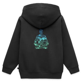 Bookworm Reader Literature - Kinder Premium Organic Zip Hoodie - Schwarz - Hinten - AI Model Kid Male (0cm)