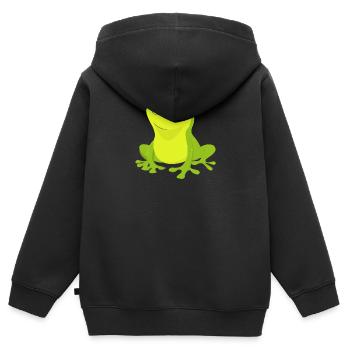 Frog Frog King Toad Frog Green Cartoon Quak - Kids Premium Organic Zip-up Hoodie - black - Back - AI Model Kid Male (0cm)