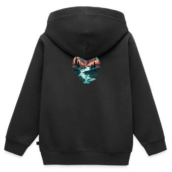 SURREAL - Kids Premium Organic Zip-up Hoodie - black - Back - AI Model Kid Male (0cm)