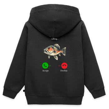 Fih Anruf Erinnern Nachricht Ablehnen Telefon akzeptieren - Kinder Premium Organic Zip Hoodie - Schwarz - Hinten - AI Model Kid Male (0cm)