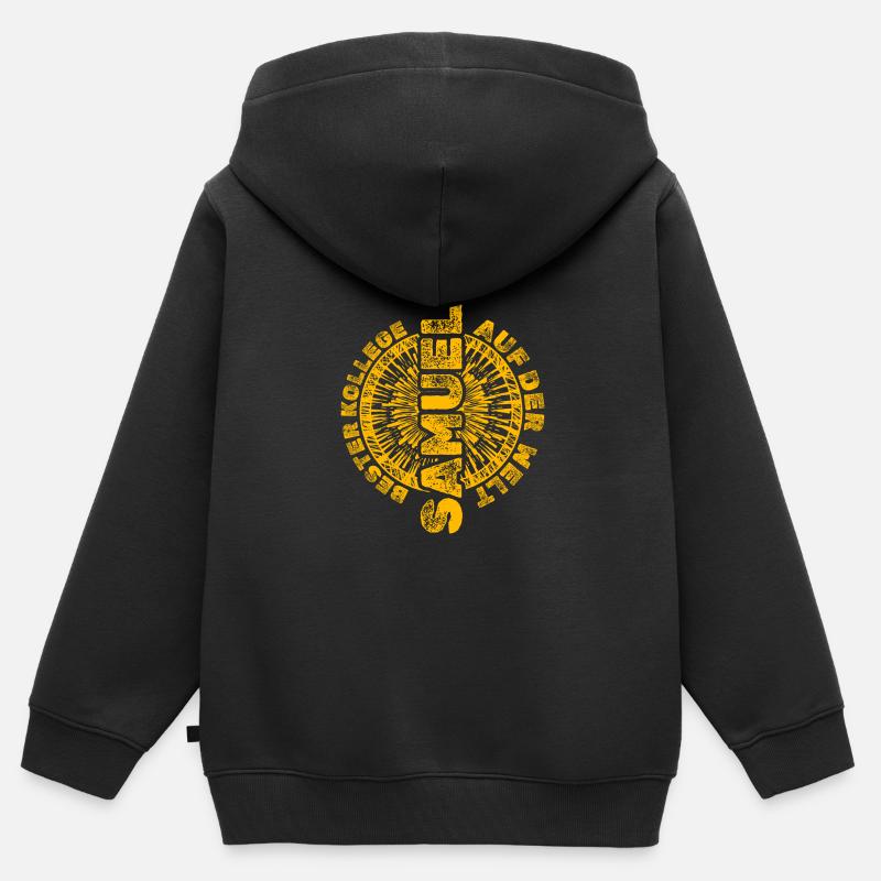 Chef Samuel - Sweat Premium à capuche zippé enfant bio - noir