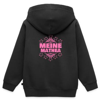 Geschenk für Mathea - Kinder Premium Organic Zip Hoodie - Schwarz - Hinten - AI Model Kid Male (0cm)