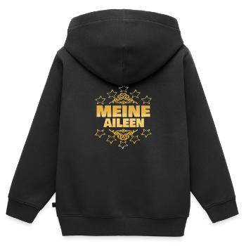 Mädchen Aileen - Kinder Premium Organic Zip Hoodie - Schwarz - Hinten - AI Model Kid Male (0cm)