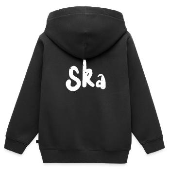 Ska - Musique - Sweat Premium à capuche zippé enfant bio - noir - Dos - AI Model Kid Male (0cm)