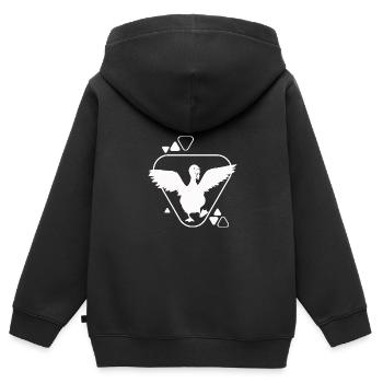 Schwan - Vogel Naturschutz Tierfreund - Kinder Premium Organic Zip Hoodie - Schwarz - Hinten - AI Model Kid Male (0cm)