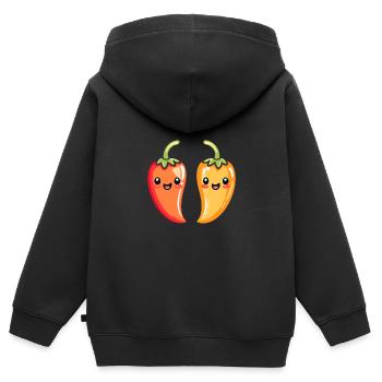 Chili - Kinder Premium Organic Zip Hoodie - Schwarz - Hinten - AI Model Kid Male (0cm)