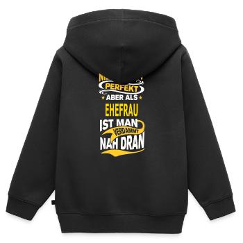 EHEFRAU - Kinder Premium Organic Zip Hoodie - Schwarz - Hinten - AI Model Kid Male (0cm)