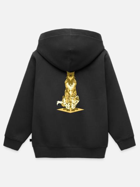 Wildhund geometrisch - Kinder Premium Organic Zip Hoodie - Schwarz