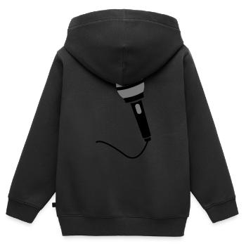 Mikrophone - Kinder Premium Organic Zip Hoodie - Schwarz - Hinten - AI Model Kid Male (0cm)