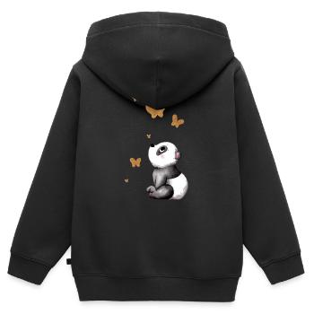 Rêver de panda de dessin animé - Sweat Premium à capuche zippé enfant bio - noir - Dos - AI Model Kid Male (0cm)