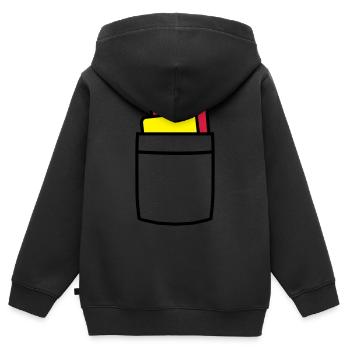 Arbitre - Sweat Premium à capuche zippé enfant bio - noir - Dos - AI Model Kid Male (0cm)