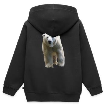 Polar Bear - Eisbär - Kinder Premium Organic Zip Hoodie - Schwarz - Hinten - AI Model Kid Male (0cm)