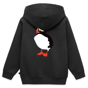 Puffin Solo - Sweat Premium à capuche zippé enfant bio - noir - Dos - AI Model Kid Male (0cm)