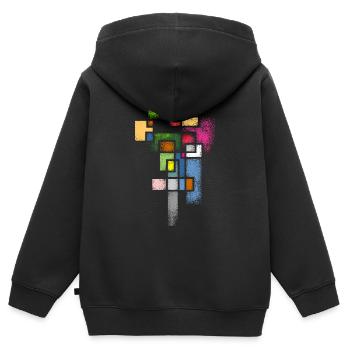 Abstrakt - Kinder Premium Organic Zip Hoodie - Schwarz - Hinten - AI Model Kid Male (0cm)