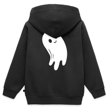 Geist - Kinder Premium Organic Zip Hoodie - Schwarz - Hinten - AI Model Kid Male (0cm)
