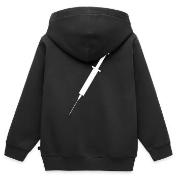 Spritze - Kinder Premium Organic Zip Hoodie - Schwarz - Hinten - AI Model Kid Male (0cm)