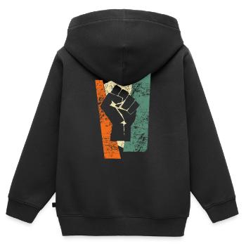 Faust - Kinder Premium Organic Zip Hoodie - Schwarz - Hinten - AI Model Kid Male (0cm)