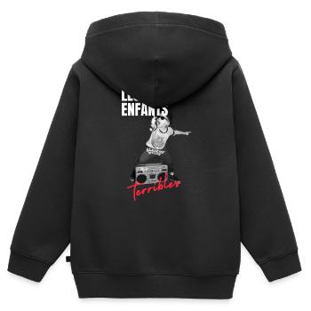 les enfants terribles Kevin - Sweat Premium à capuche zippé enfant bio - noir - Dos - AI Model Kid Male (0cm)