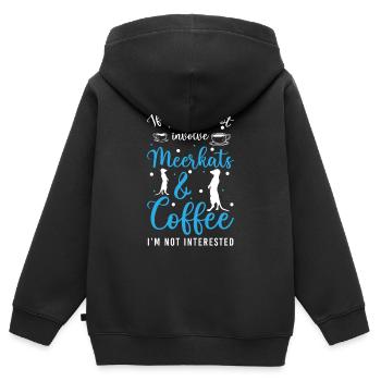 Erdmännchen Tiere Fels - Kinder Premium Organic Zip Hoodie - Schwarz - Hinten - AI Model Kid Male (0cm)