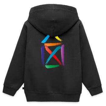 buntes haus - Kinder Premium Organic Zip Hoodie - Schwarz - Hinten - AI Model Kid Male (0cm)